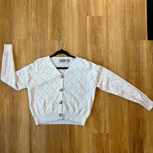 Cyrus Light Pink/Lavender Diamond Stitch Cardigan – Size Small - Picture 2 of 9